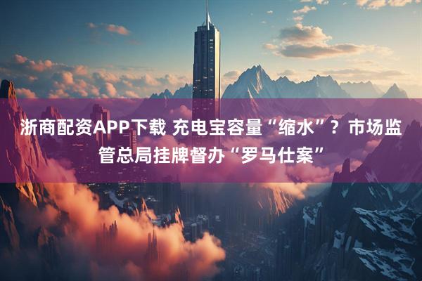 浙商配资APP下载 充电宝容量“缩水”？市场监管总局挂牌督办“罗马仕案”